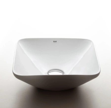 Zestaw DES Miska WC podwieszana z deską W/O i Umywalką Nablatową VARIANT kwadratową 42 cm biały połysk