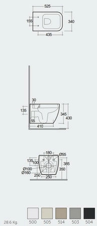 FEELING METROPOLITAN Miska WC podwieszana Rimless beż mat (505)