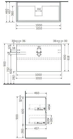 Zestaw JOY Umywalka i Szafka 100cm scandinavianO