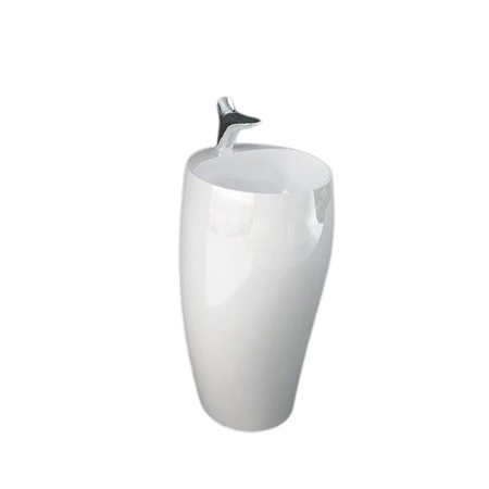 CLOUD Umywalka wolnostojąca okrągła 50x47cm z otworem biały połysk