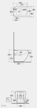 ILLUSION Bidet stojący 52x38 cm biały połysk