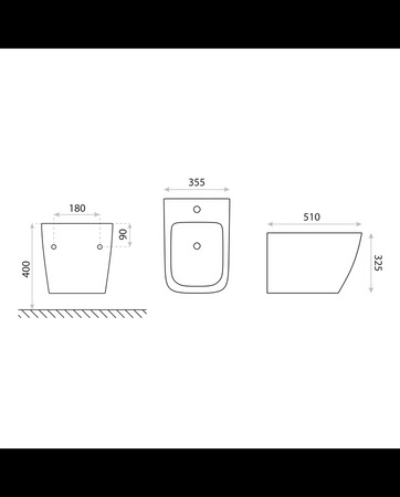 Bidet DAVOS podwieszany 52 cm Biały Połysk