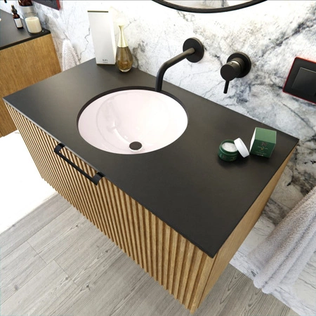 WOODEN - Drewniana szafka z lamelami na froncie, dowolna konfiguracja