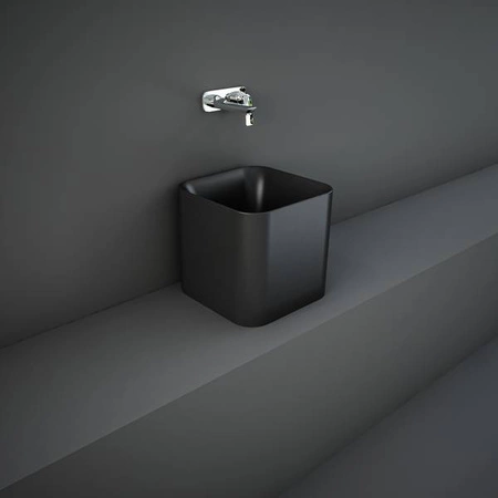 RAK Ceramics PETIT Umywalka nablatowa kwadrat 36 cm Czarny Mat