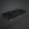 DES Umywalka podwiesz.nablat.121x46cm z otworem czarny mat