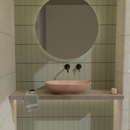 Vitruvit MILD ceramiczna umywalka nablatowa owalna 58 cm w wybranym kolorze