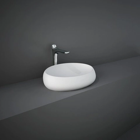 CLOUD Umywalka nablat. owalna 58x40cm biały mat (60cm)