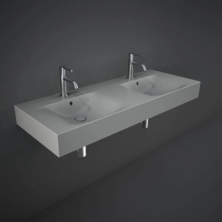 DES Umywalka podwiesz.nablat.121x46cm z otworem szary mat