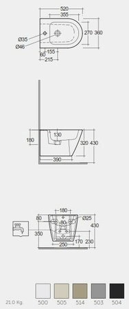 FEELING RESORT Bidet podwieszany czarny mat (504)
