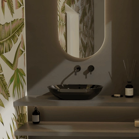 Vitruvit MILD ceramiczna umywalka nablatowa owalna 58 cm w wybranym kolorze