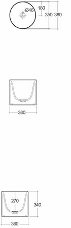 RAK Ceramics PETIT Umywalka nablatowa okrąg 36 X 34 cm biały Mat