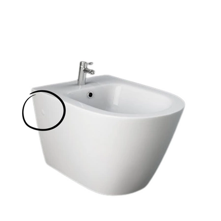 RESORT Bidet podwiesz. 52x36 cm biały połysk z zaślepkami po bokach