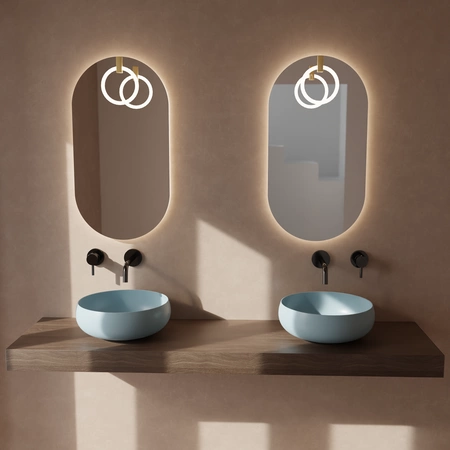 Vitruvit River ceramiczna umywalka nablatowa owalna 40,5 x 36,5 cm w wybranym kolorze