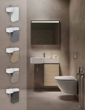 PETIT Umywalka podwiesz. okrąg blat P 77x36 cm z otworem