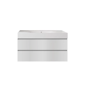 Zestaw DES Umywalka bez otworu & Szafka Joy podumywalkowa podwieszana 100 biała