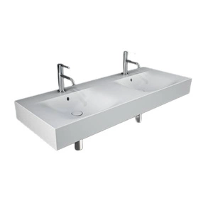 DES Umywalka podwiesz.nablat.121x46cm z otworem biały mat