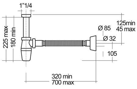 RAK-DUO syfon umywalkowy plastikowy do umywalek stojących