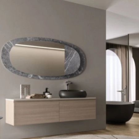 CLOUD Umywalka nablat. owalna 58x40cm czarny mat