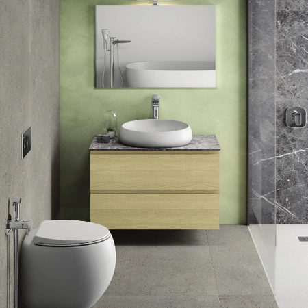 CLOUD Umywalka nablat. owalna 58x40cm biały mat (60cm)