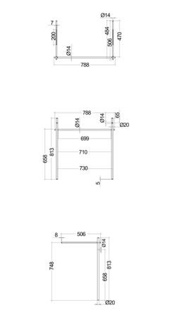 DES metalowy stelaż / nóżki pod umywalkę DES 81 i VALET 112