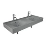 DES Umywalka podwiesz.nablat.121x46cm z otworem szary mat