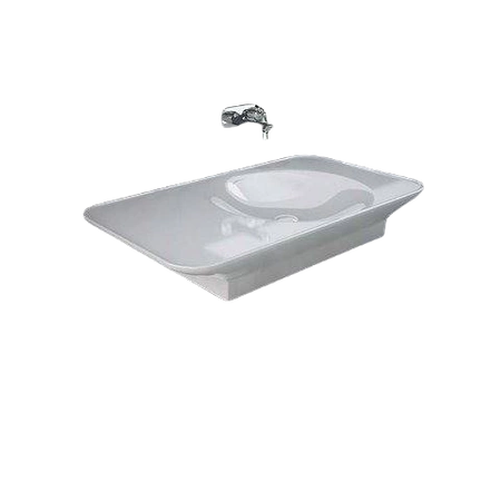 VALET Umywalka podwieszana & nablatowa 92 x 50,5 cm blat L biały połysk