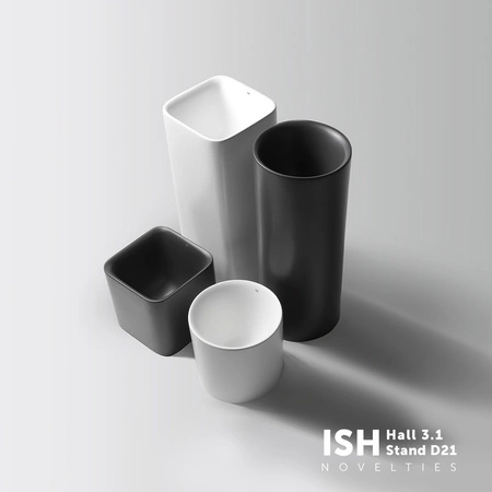 RAK Ceramics PETIT Umywalka nablatowa kwadrat 36 cm Czarny Mat