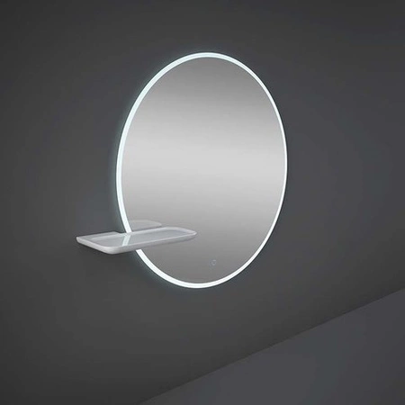 VALET Ceramiczna półka 39,5x20,5 cm do lustra okrągłego JOY lewa biały połysk