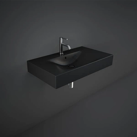 DES Umywalka podwiesz.nablat.81x46cm z otworem czarny mat