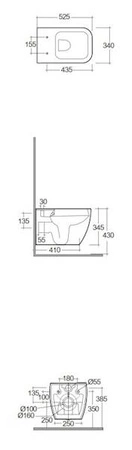 Zestaw METROPOLITAN Miska WC podwiesz. Rimless & deska WC biały połysk