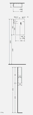 JOY Szafka wisząca z lustrem 40 cm