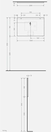 JOY Lustro wiszące 100 x 68 cm z oświetleniem LED