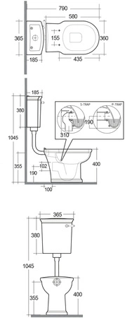 WASHINGTON Zbiornik dolnopłuk akcesoriami