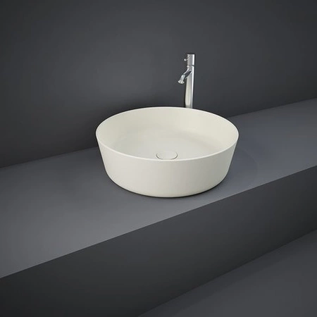 FEELING Umywalka slim nablatowa okrągła 42 cm beż mat (505)