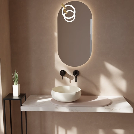 Vitruvit River ceramiczna umywalka nablatowa owalna 40,5 x 36,5 cm w wybranym kolorze