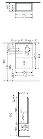 JOY Szafka podumywalkowa podwiesz. 40 grey elm