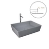 FEELING Umywalka nablatowa prostokątna 50x36 cm szary mat (503) (Wycofywana, starsza wersja rant 12mm)
