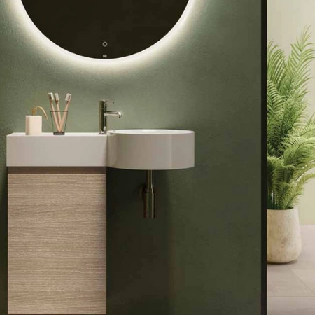 PETIT Umywalka podwiesz. okrąg blat L 77x36 cm Bez otworu