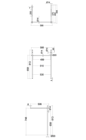 DES metalowy stelaż / nóżki pod umywalkę DES 61 i VALET 92