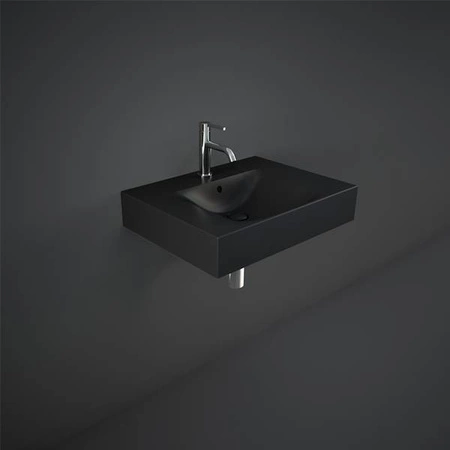 DES Umywalka podwiesz.nablat.61x46cm z otworem czarny mat