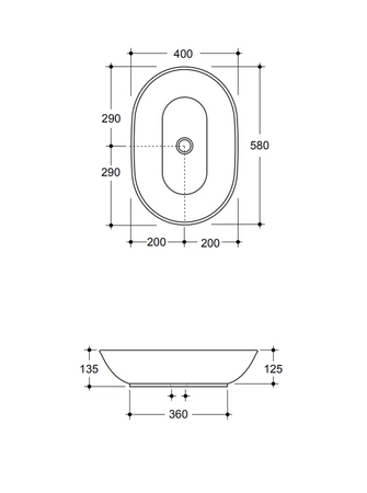 Vitruvit MILD ceramiczna umywalka nablatowa owalna 58 cm w wybranym kolorze