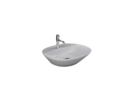 Zestaw DES Miska WC podwieszana z deską W/O i Umywalką Nablatową VARIANT owalną 50x42 cm biały połysk