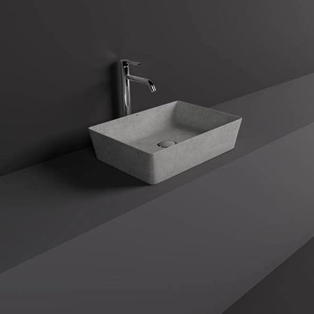 RAK Ceramics SKIN Umywalka slim nablatowa prostokątna 50x36 cm Grey Concrete - Efekt kamienia