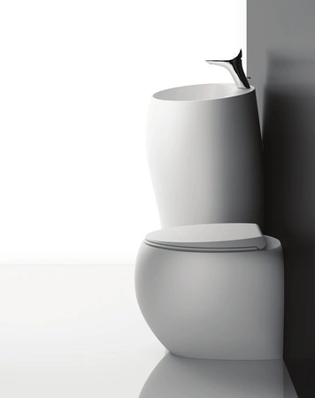 CLOUD Umywalka wolnostojąca okrągła 50x47cm z otworem biały mat