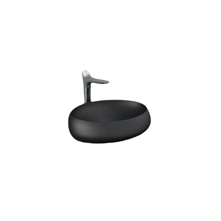 CLOUD Umywalka nablat. owalna 58x40cm czarny mat