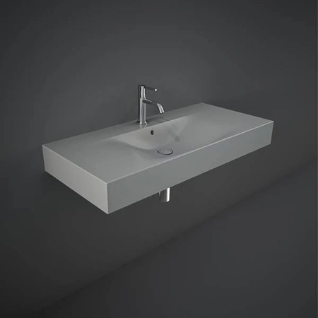 DES Umywalka podwiesz.nablat.101x46cm z otworem szary mat