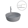 FEELING Umywalka nablatowa okrągła  42 cm szara mat (503) (Wycofywana, starsza wersja rant 12mm)