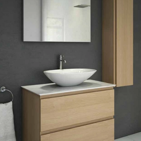 MORNING Umywalka nablatowa owalna 54x38 cm biały połysk