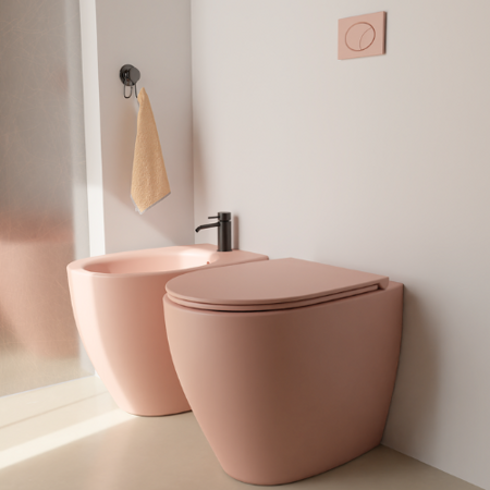 Vitruvit Open stojąca miska WC rimless w wybranym kolorze